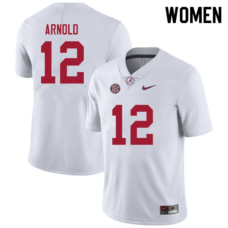 Alabama Crimson Tide Women's Terrion Arnold #12 White NCAA Nike Authentic Stitched 2021 College Football Jersey JN16K56EG